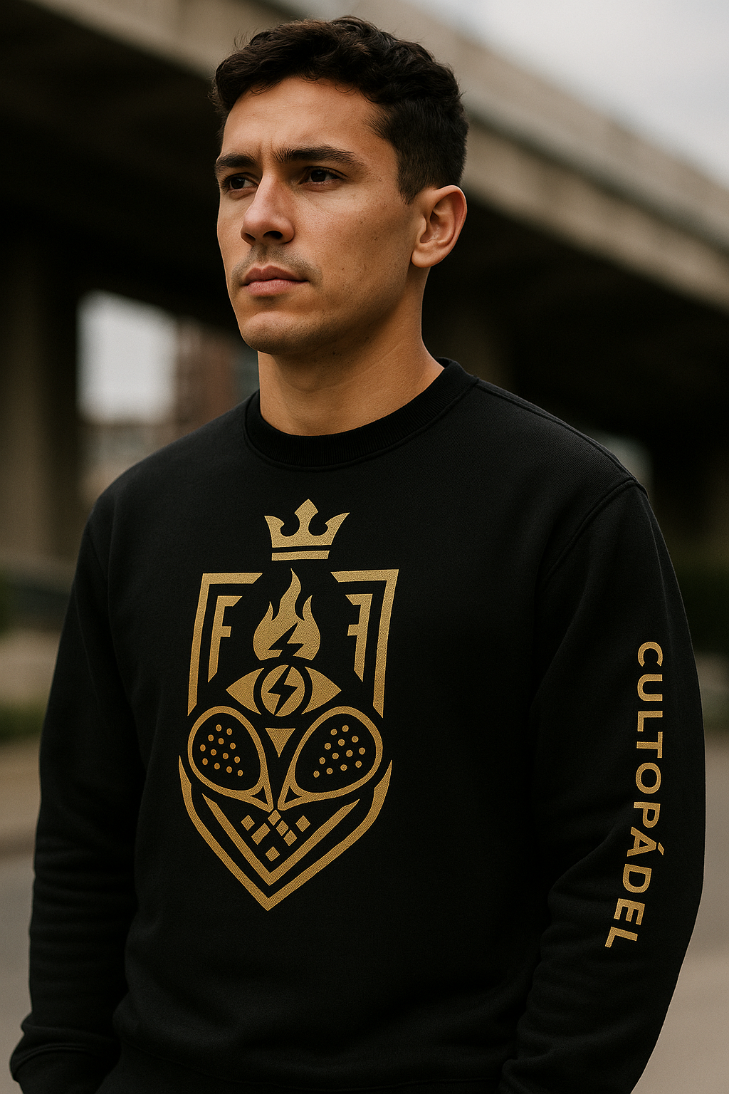 Imagen de un miembro del Culto Pádel con equipamiento